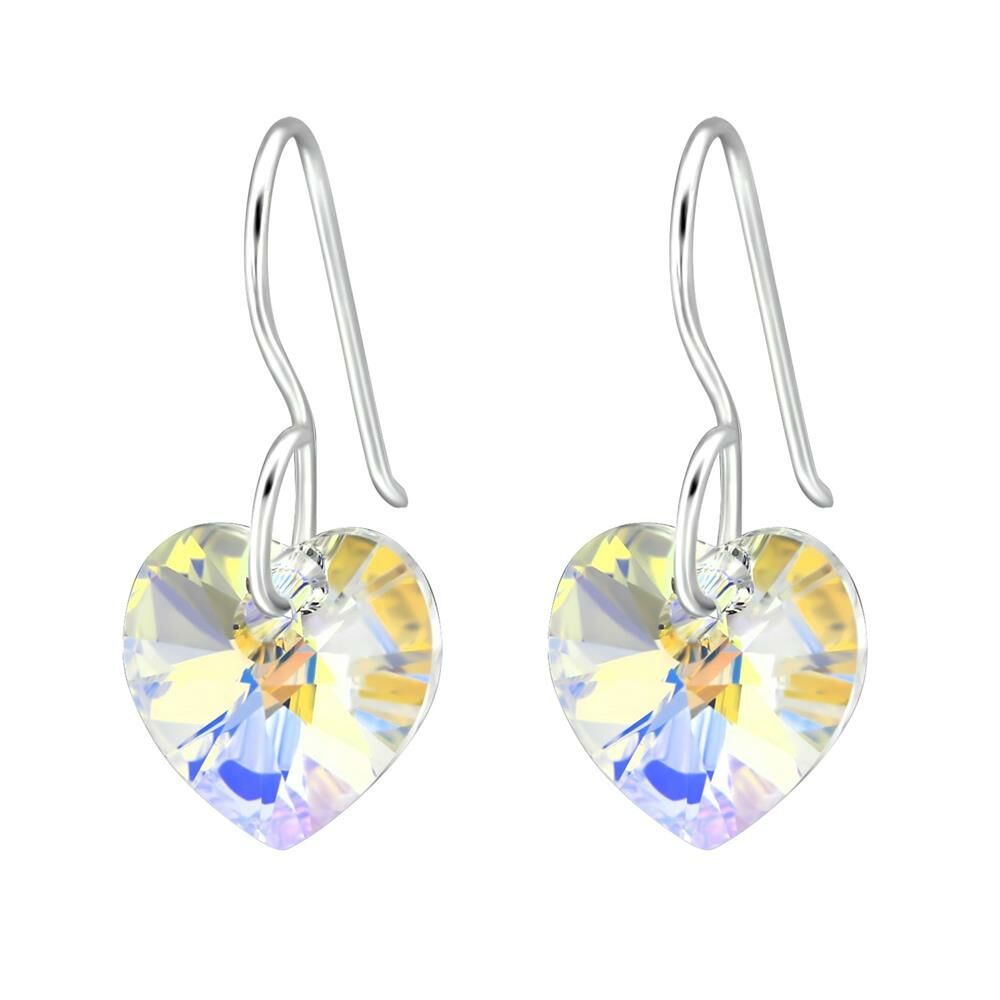 Ohrhänger Herz mit LA CRYSTALE Kristall aus 925 Silber Damen