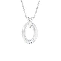 Kette mit ovalem LA CRYSTALE® Kristall aus 925 Silber...