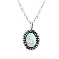 Kette Opal oval aus 925 Silber Damen