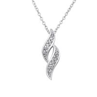 Kette Wirbel mit 12 Kristallen aus 925 Silber Damen