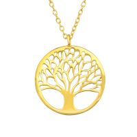 Kette mit Lebensbaum gold aus 925 Silber Unisex