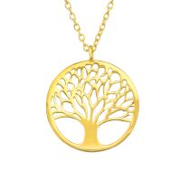 Kette mit Lebensbaum gold aus 925 Silber Unisex