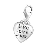Anhänger Charm Herz "live love laugh" aus...