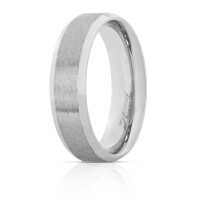 57 (18.1) aus Edelstahl Ring mit schrägem Rand silber gebürstet Schmuckringe für Damen und Herren Verlobungsringe