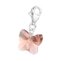 Anh&auml;nger Schmetterling mit rosanem SWAROVSKI&reg; Kristall 925 Silber Damen