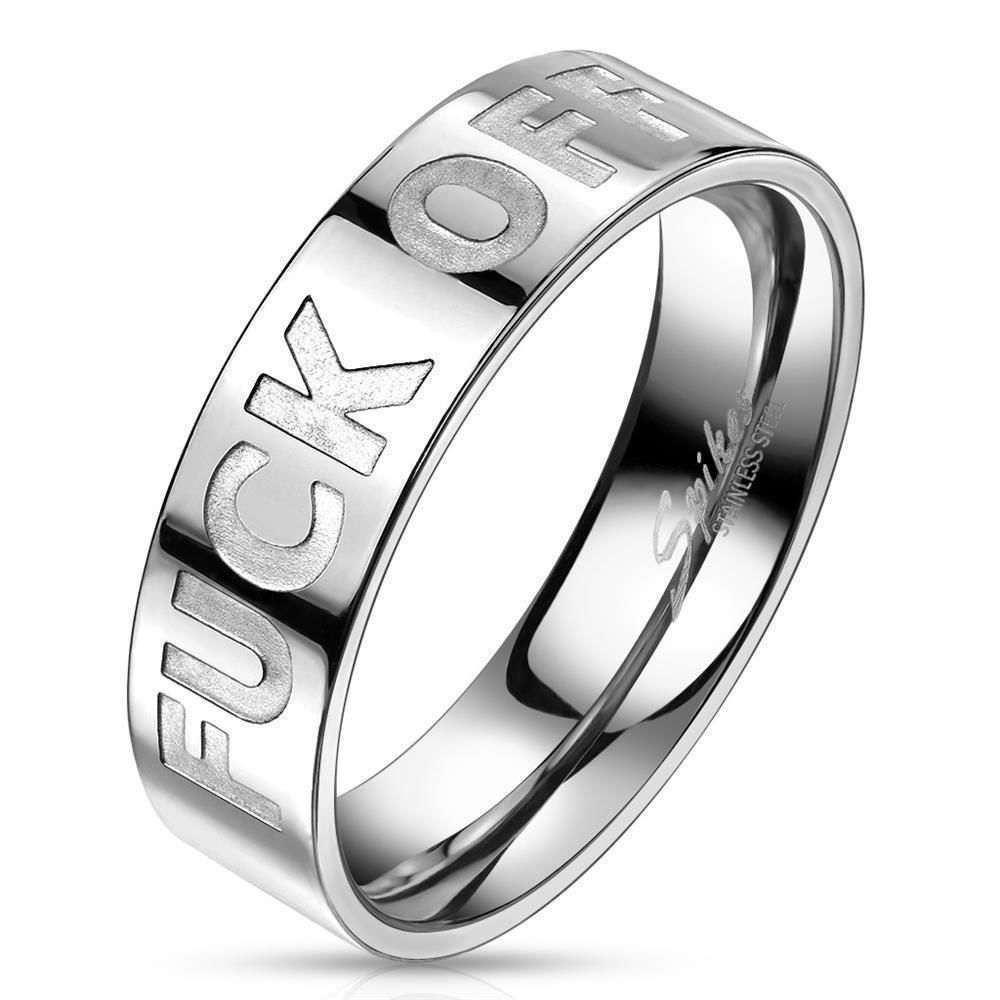 Ring FUCK OFF Silber aus Edelstahl Unisex