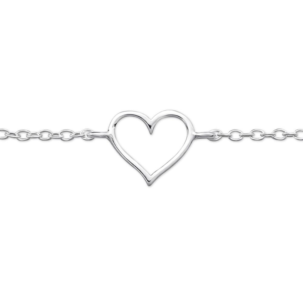 Fusskette Herz Silber aus 925 Silber Damen
