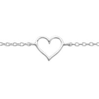 Fusskette Herz Silber 925 Silber Damen