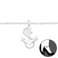 Fusskette Anker Silber 925 Silber Damen