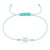 Armband eisblau mit Kristall-Schneeflocke aus 925 Silber Größenverstellbar