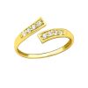 Zehenring mit Kristall verstellbar goldfarben aus 925 Silber Damen