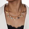 Kette Choker goldfarben mit Beach-Anhängern aus Messing für Damen