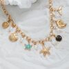 Kette Choker goldfarben mit Beach-Anhängern aus Messing für Damen