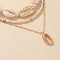 Kette Layering- Set Muscheln/Perlen aus Messing Damen