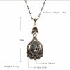 Kette Antik gold mit dunklen Kristallen aus Messing Damen
