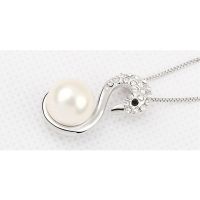 Kette Perlen Swan Silber aus Messing Damen