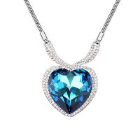 Kette Blue Heart Silber Messing Damen
