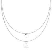 Kette Doppelkette mit Plättchen, Mond...