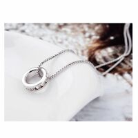 Kette Anhänger Ring Silber aus Messing Damen