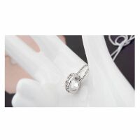 Kette Anhänger Ring Silber aus Messing Damen