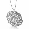 Kette mit rundem Amulett-Anhänger silber aus Edelstahl Damen