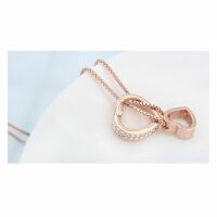 Kette Herz offen Rosegold aus Messing Damen