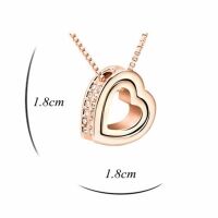 Kette Herz offen Rosegold aus Messing Damen