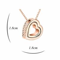 Kette Herz offen Rosegold aus Messing Damen