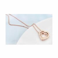 Kette Herz offen Rosegold aus Messing Damen