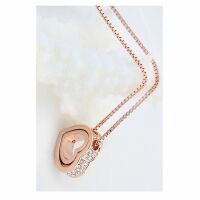 Kette Herz offen Rosegold aus Messing Damen