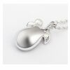 Kette Blatt & Knospe Silber aus Messing Damen