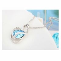 Kette Teardrop blau Silber aus Messing Damen