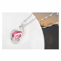 Kette Teardrop rosa Silber aus Messing Damen