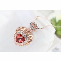 Kette Red Heart Rosegold aus Messing Damen