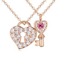 Kette Key to your Heart Rosegold aus Messing Damen