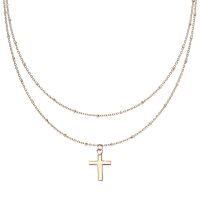 Edelstahl silber Kreuz 23,99 Damen, aus Kette € Doppelkette