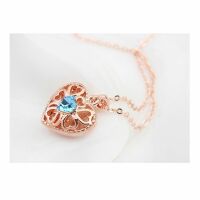Kette Blue Heart Rosegold Messing Damen