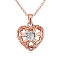 Kette offenes Herz Rosegold aus Messing Damen