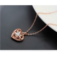 Kette offenes Herz Rosegold aus Messing Damen