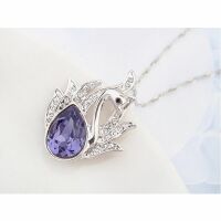 Kette Purple Swan Silber aus Messing Damen