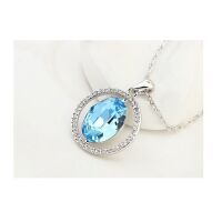 Kette Inner Circle Blau Silber aus Messing Damen