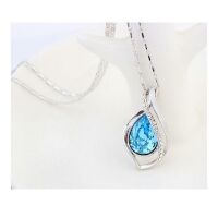 Kette Blue Tear Silber aus Messing für Damen