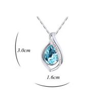 Kette Blue Tear Silber aus Messing für Damen