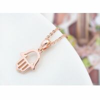 Kette Hand der Fatima Rosegold aus Messing Damen