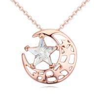 Kette Mond &amp; Sterne Rosegold aus Messing Damen