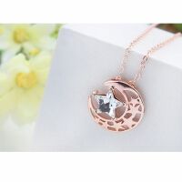 Kette Mond &amp; Sterne Rosegold aus Messing Damen