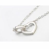 Kette Herz offen Silber aus Messing Damen