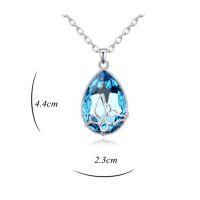 Kette Blue Drop Silber aus Messing für Damen