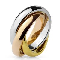 57 (18.1) Ring Tricolor Rollring aus Edelstahl für Damen