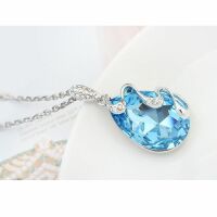 Kette Blue Drop Silber aus Messing Damen